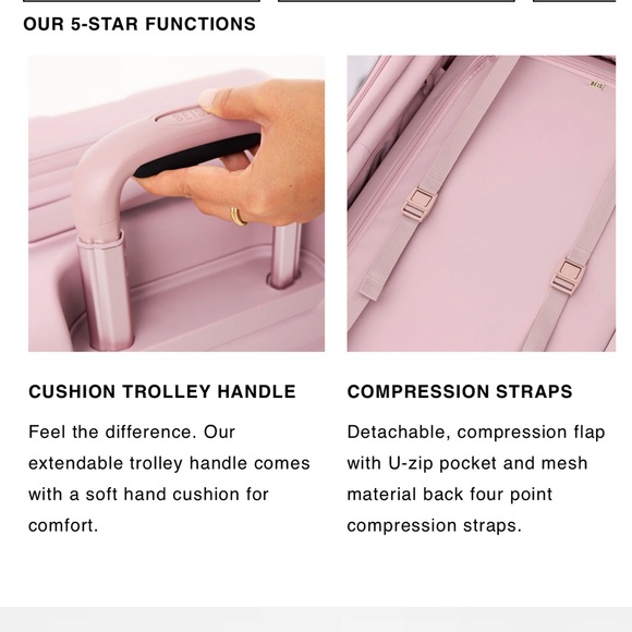 Beis Travel Small Carry-on Roller luggage in Berry - Picture 15 of 16